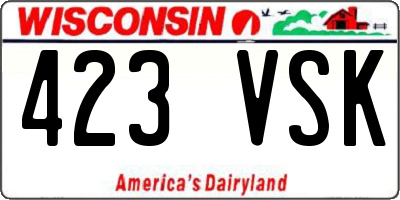 WI license plate 423VSK