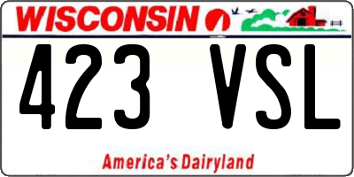 WI license plate 423VSL