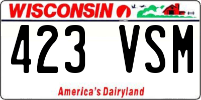 WI license plate 423VSM