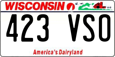 WI license plate 423VSO