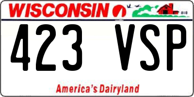 WI license plate 423VSP