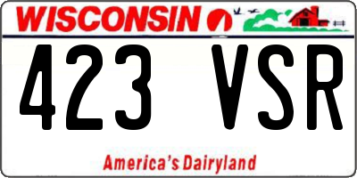 WI license plate 423VSR