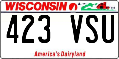 WI license plate 423VSU