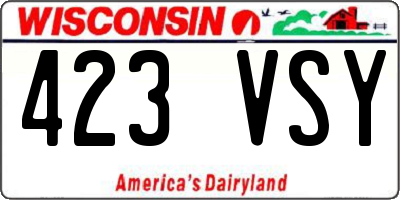 WI license plate 423VSY