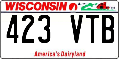 WI license plate 423VTB