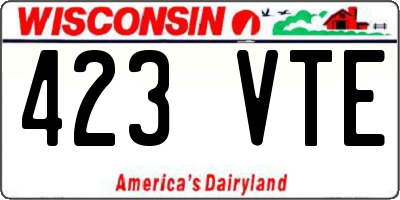 WI license plate 423VTE