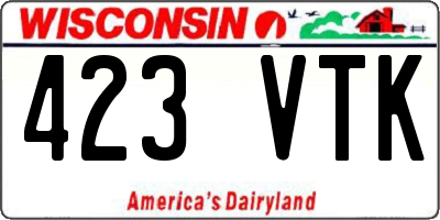 WI license plate 423VTK
