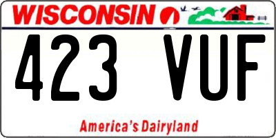 WI license plate 423VUF