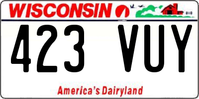 WI license plate 423VUY
