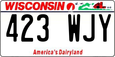 WI license plate 423WJY