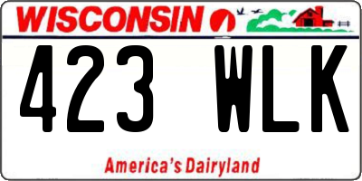 WI license plate 423WLK
