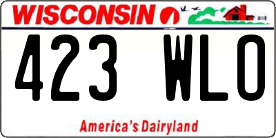 WI license plate 423WLO