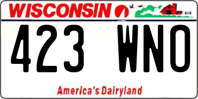 WI license plate 423WNO