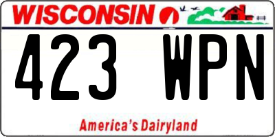 WI license plate 423WPN
