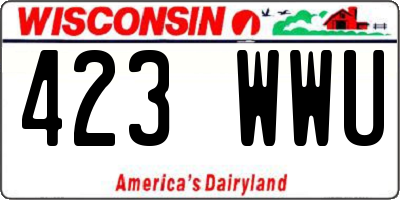 WI license plate 423WWU