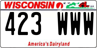 WI license plate 423WWW