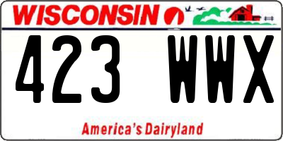 WI license plate 423WWX