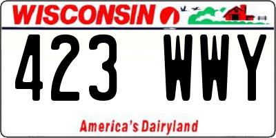 WI license plate 423WWY