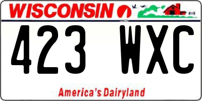 WI license plate 423WXC
