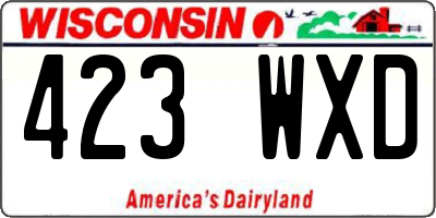 WI license plate 423WXD