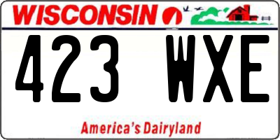 WI license plate 423WXE