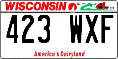 WI license plate 423WXF