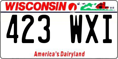WI license plate 423WXI
