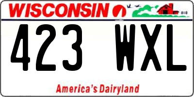 WI license plate 423WXL