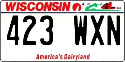 WI license plate 423WXN