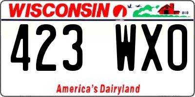 WI license plate 423WXO