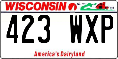 WI license plate 423WXP