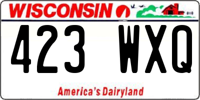 WI license plate 423WXQ