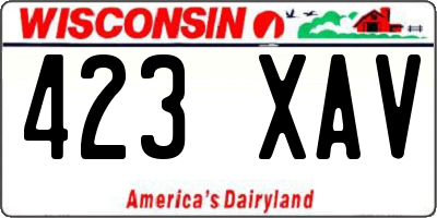WI license plate 423XAV