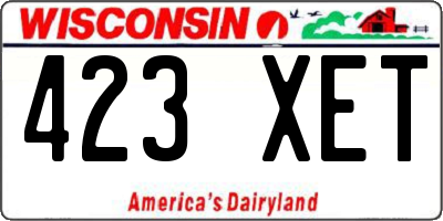WI license plate 423XET