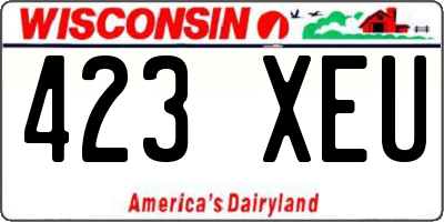 WI license plate 423XEU