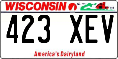 WI license plate 423XEV