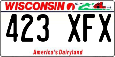 WI license plate 423XFX