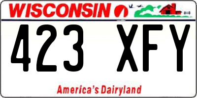 WI license plate 423XFY