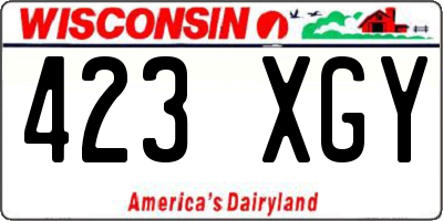 WI license plate 423XGY