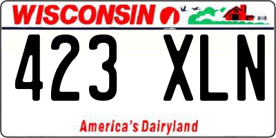 WI license plate 423XLN
