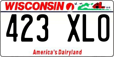 WI license plate 423XLO