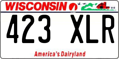 WI license plate 423XLR