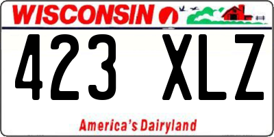 WI license plate 423XLZ