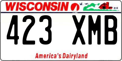 WI license plate 423XMB