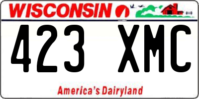 WI license plate 423XMC