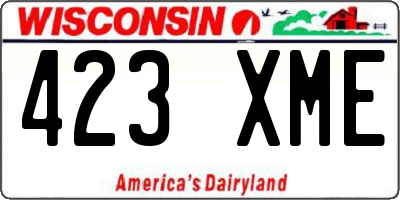 WI license plate 423XME