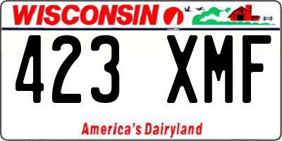 WI license plate 423XMF