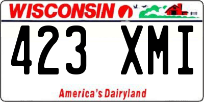 WI license plate 423XMI