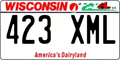 WI license plate 423XML