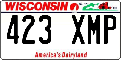 WI license plate 423XMP